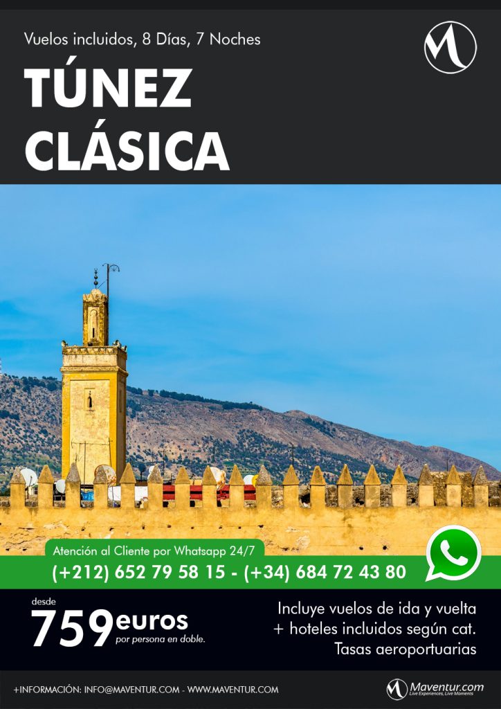 Túnez Clásica 8 dias Maventur Travel Vuelos incluidos Madrid