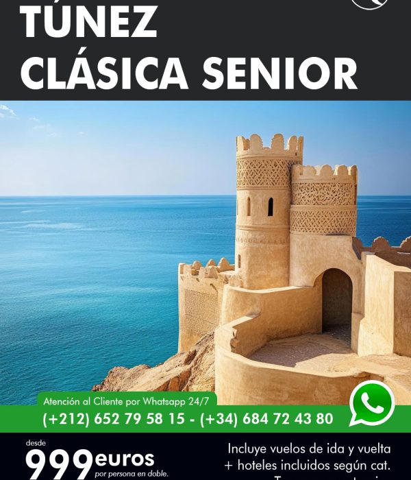 Túnez Clásica Senior 8 dias Maventur Travel Vuelos incluidos Madrid