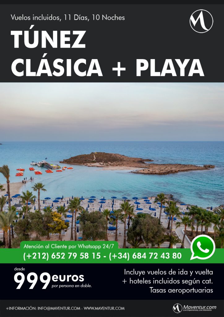 Túnez Clásica mas playa 11 dias Maventur Travel Vuelos incluidos Madrid