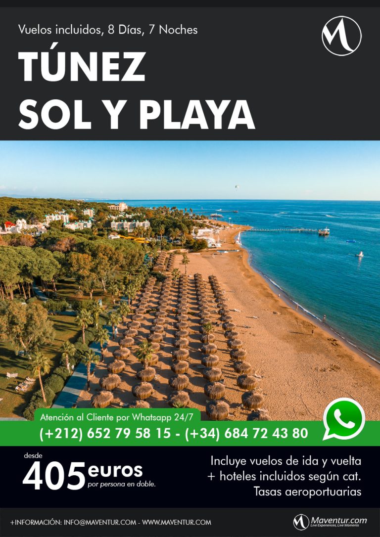 Túnez Sol y Playa 8 dias Maventur Travel Vuelos incluidos Madrid