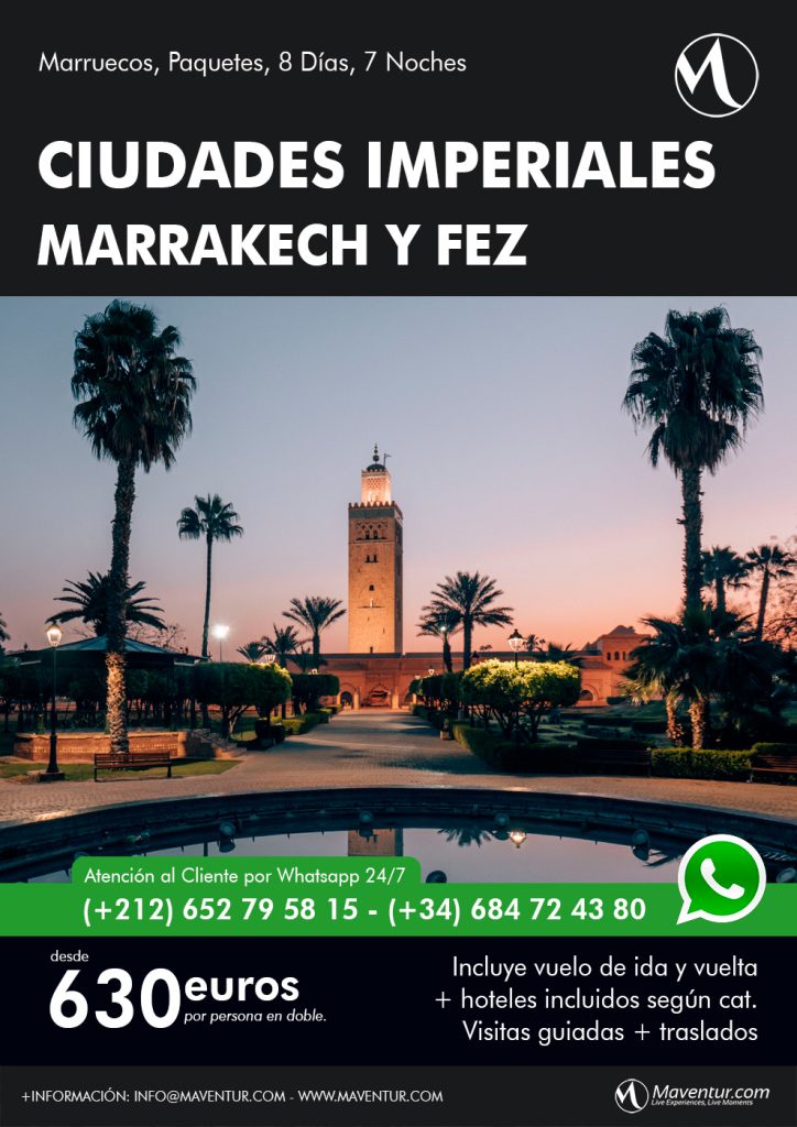 Ciudades Imperiales Marrakech y Fez desde España en Avión